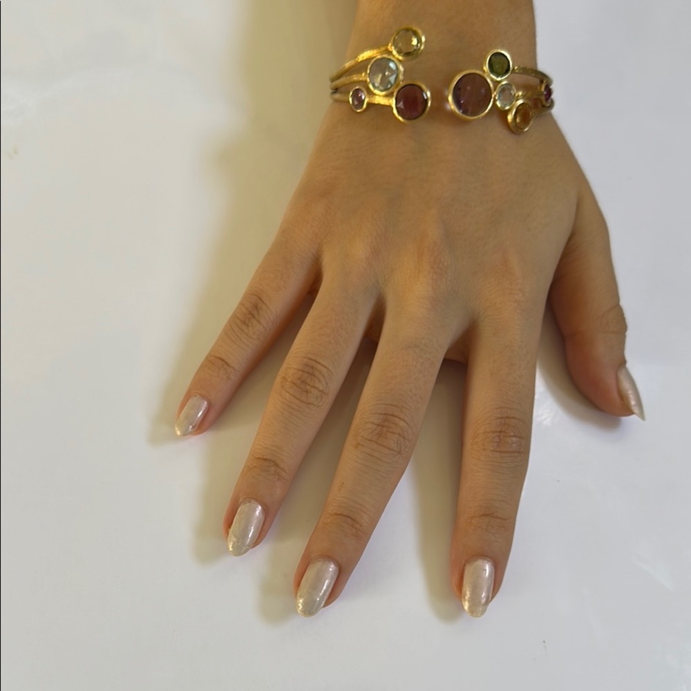 Marco Bicego 18k gold JAIPUR Color Gemstone cuff Bracelet​ ⭐️ - Picture 7 of 15